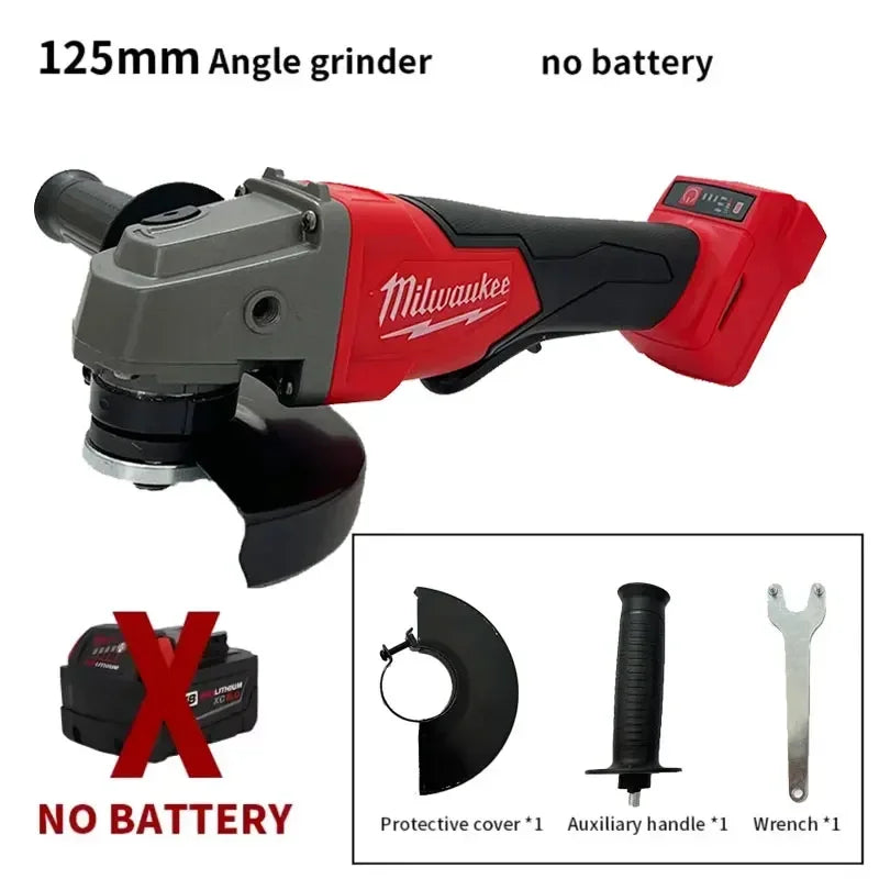 Milwaukee 125mm High Power Brushless Angle Grinder Electric Wireless Polishing Variable Speed Cutting Cutting Power Tool