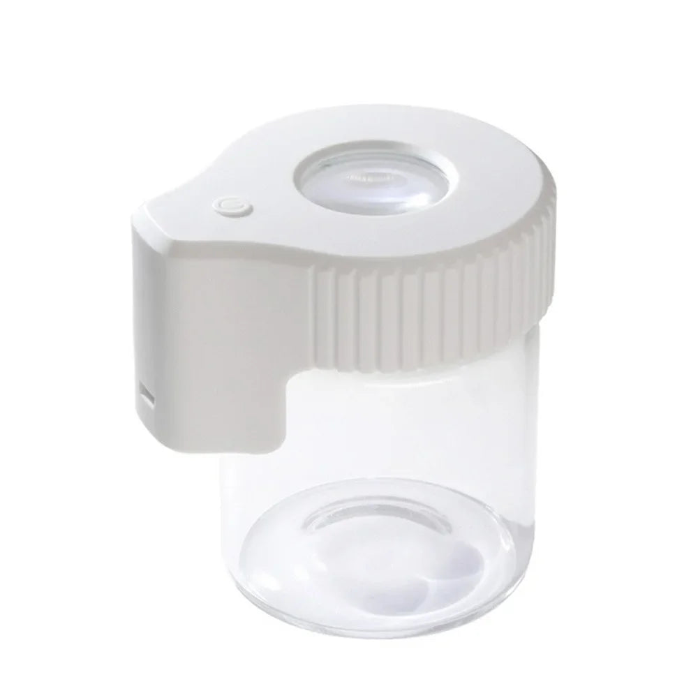 LED Glass Tobacco Jar Bottle Box with Magnifier Sealed Vacuum Herb Tobacco Jar Box Bottle Tobacco Storage Bottle Jar Container