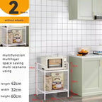 Floor-Standing Multi Layer Storage Rack Shelf with Pulley Trolley Bathroom Kitchen Microwave Storage Rack Kitchen Accessories
