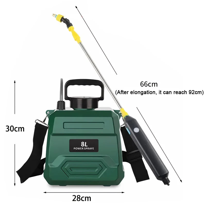8L Electric Spray High-pressure Disinfection Mist Sprayer Household Charging Agricultural Spraying Insect Spraying Watering Pot