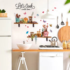 Kitchen Cutlery Pattern Wall Sticker Restaurant Kitchen Background Home Decoration Decals Living Room Decor Self-adhesive Poster