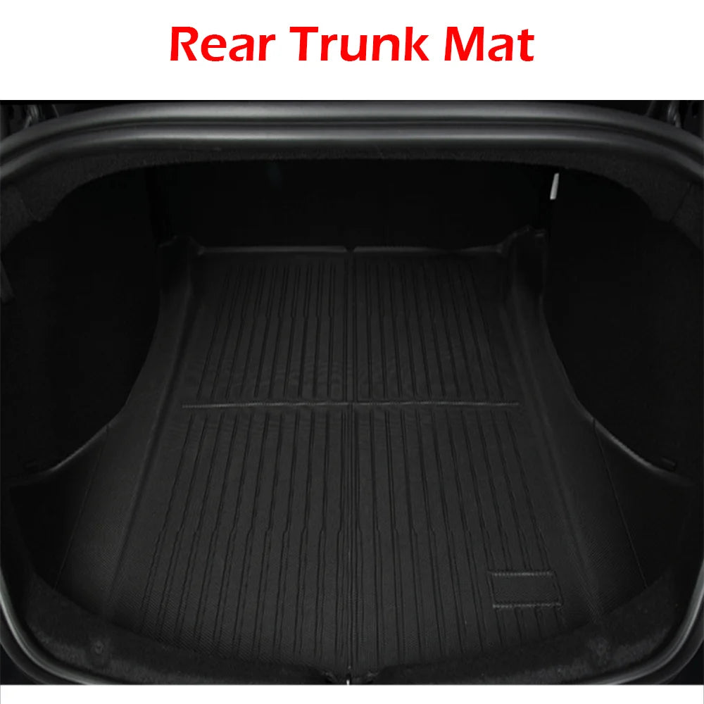 TPE Floor Mat with Door Sill Protector for Tesla Model 3 Highland Floor Trunk Mats Cargo Liner for Model 3 2025 2024 Accessories