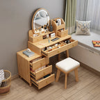 Bedroom Hairstyle Vanitys for Makeup Drawers and Mirror Makeup Dressing Table Furniture Pink Vanity Chair Solid Wood Dresser