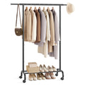 SONGMICS Clothes Rack, Clothing Rack for Hanging Clothes with Wheels, Garment Rack with Extendable Hanging Rail