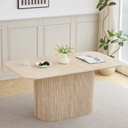 Modern Simple Solid Wood Rectangular Dining Table, Living Room Reading and Leisure Dining Table, for 4-6 People