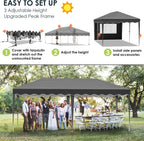 Pavilion Popup Gazebo 3x6m Waterproof Folding Gazebo Tent Party Tent 6 Side Panels Fully enclosed UV 50+ Height Adjustable 2-3M