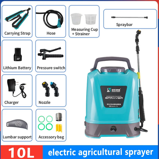 10L one battery electric spray recharge spray rechargeable agricultural gardening tools high-pressure atomizing battery spray