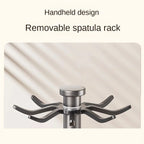 8 Hooks Kitchen Utensils Stand 360 Degree Rotating with Water Tray Flatware Storage Rack Non-slip Rust-proof