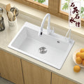 Quartz Stone White Sink Large Single Sink Under Counter Kitchen Sink Dishwasher Granite Vegetable Basin Dishwasher