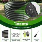 2-Pack 4ft x 18” Tall Galvanized Raised Garden Beds Outdoor, Round Metal Planter Box, Anti-Rust & Easy-Setup