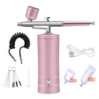 Mini Air Compressor Kit Air-Brush Paint Spray Gun Airbrush For Nail Art Tattoo Craft Cake Nano Fog Mist Sprayer