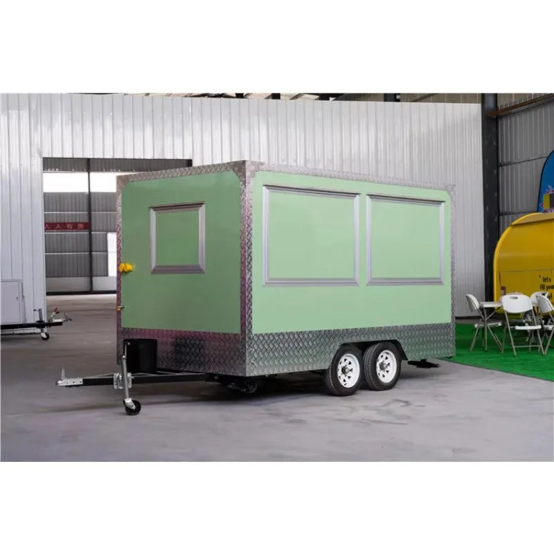 Standard Food Truck Trailer Mobile Kitchen / Ready To Eat Food Van with Full Set Equipment