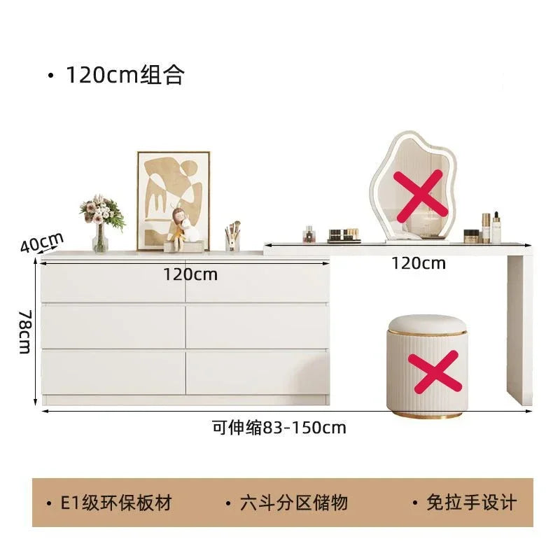 Luxury Dressing Table Drawer White Makeup Mirror Corner Desk Dresser Table Cabinet Organizers Storage Penteadeira Home Furniture