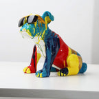 Creative Painting Art English Bulldog Resin Crafts Home Decoration Wine Cabinet Office Decor Resin Crafts Gift Anime Ornaments
