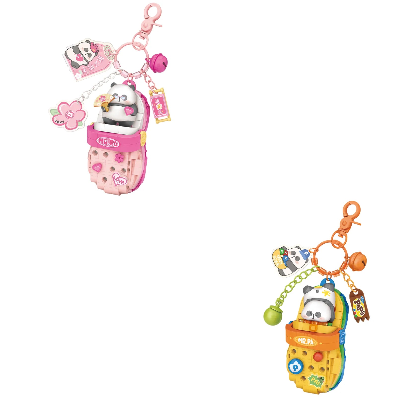 LOZ Panda Big Head Shoes Keychain Model Assembly Toy Home Creative Ornament Building Blocks Set Boys and Girls Birthday Gift