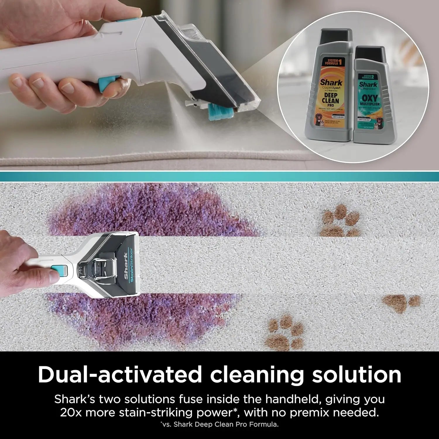 Shark EX201 CarpetXpert Upright Carpet, Area Rug & Upholstery Cleaner with StainStriker, Built-in Spot & Stain Cleaner, Perfect