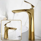 Golden Maple Leaf Single Hole Faucet Basin Faucet For Hot And Cold Household Use Raised Washbasin Washbasin Countertop Basin
