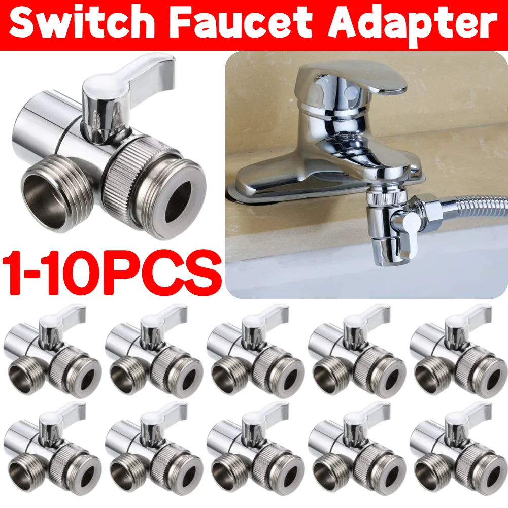 3 Way Switch Faucet 1/2 Valve Adapter Shower Diverter Valve Bathroom Faucet Shower Tap Connector Splitter Bathroom Accessories