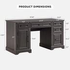 Large Computer Desk with Drawers, Embossed Texture Home Office Desk, Workspace for Work Study Writing