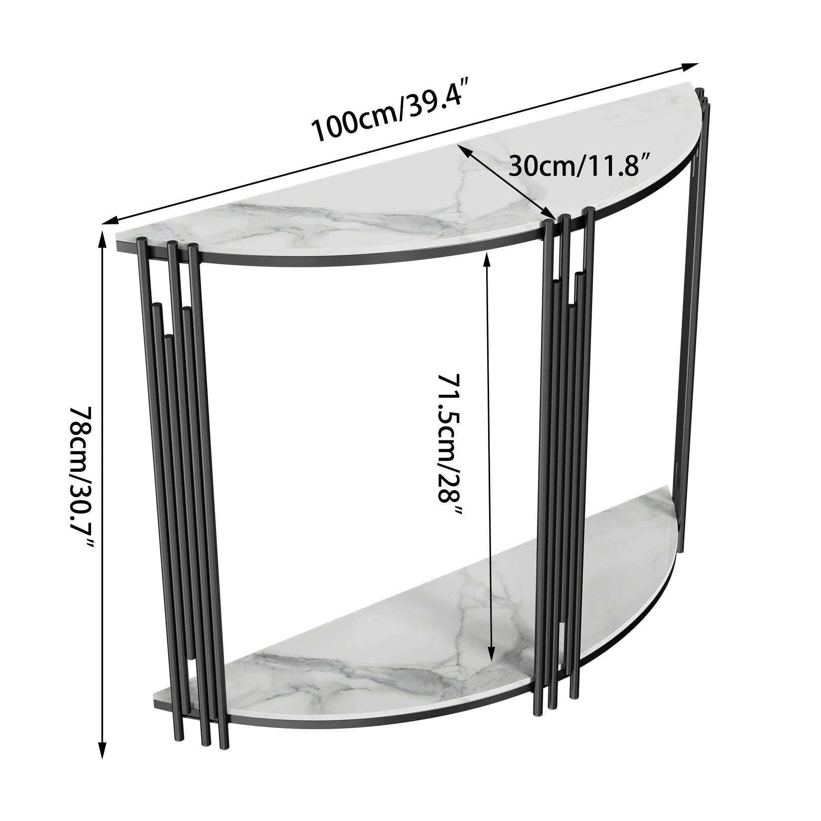 Modern Half Moon Console Table