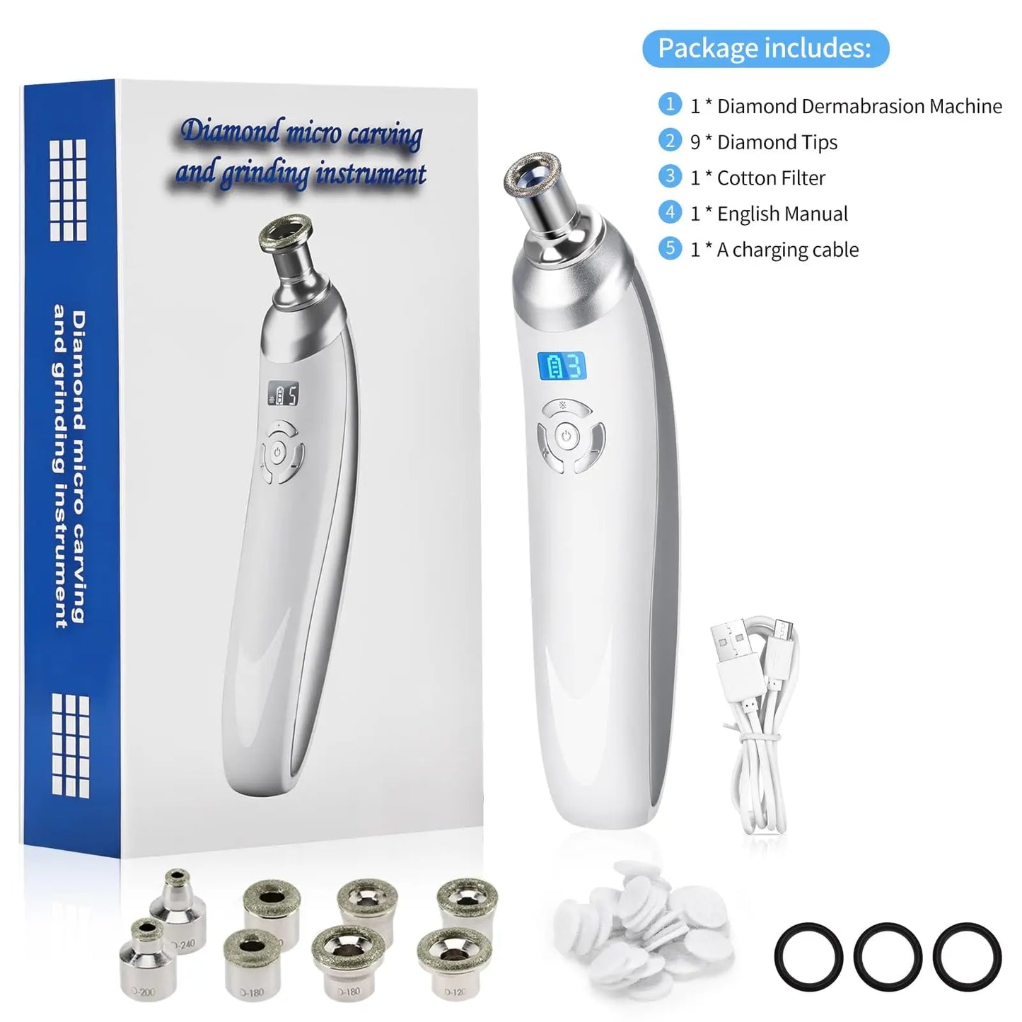 Wireless Diamond Microdermabrasion Machine For Blackhead Acne Removal Deep Cleaning Anti Aging Wrinkle Care Tool