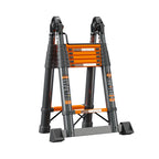 Thickened carbon steel telescopic ladder Multifunctional herringbone ladder Bamboo ladder Lifting  folding engineering staircase