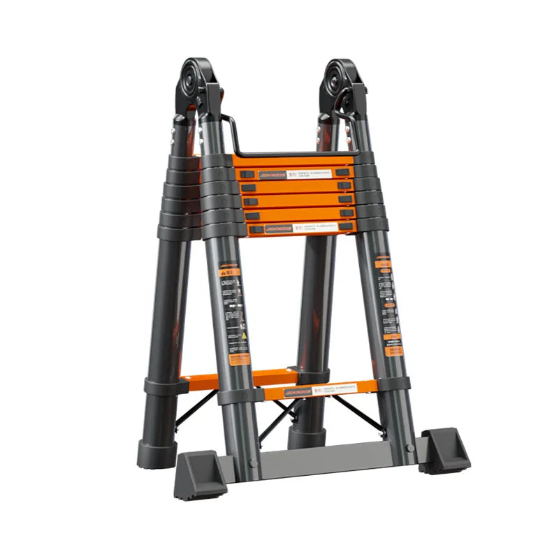 Thickened carbon steel telescopic ladder Multifunctional herringbone ladder Bamboo ladder Lifting  folding engineering staircase