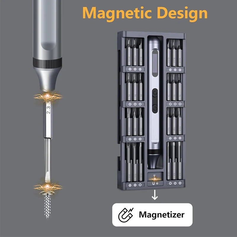 Precision Electric Screwdriver Set Multifunctional Power Tool Fast Charging Magnetic Bits for iPhone Laptop Watch PC DIY Tools