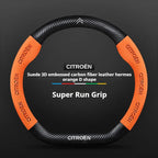 For Citroen C1 C2 C3 C4 C5 C6 VTS Xsara C-Crosser Berlingo Jumpy Carbon fiber Suede Car Steering Wheel Cover Auto Accessories