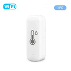 Tuya Smart WiFi Hygrometer Thermometer Real-Time Alerts Voice Alarm No Hub Required for Hotels Android Operating System Battery