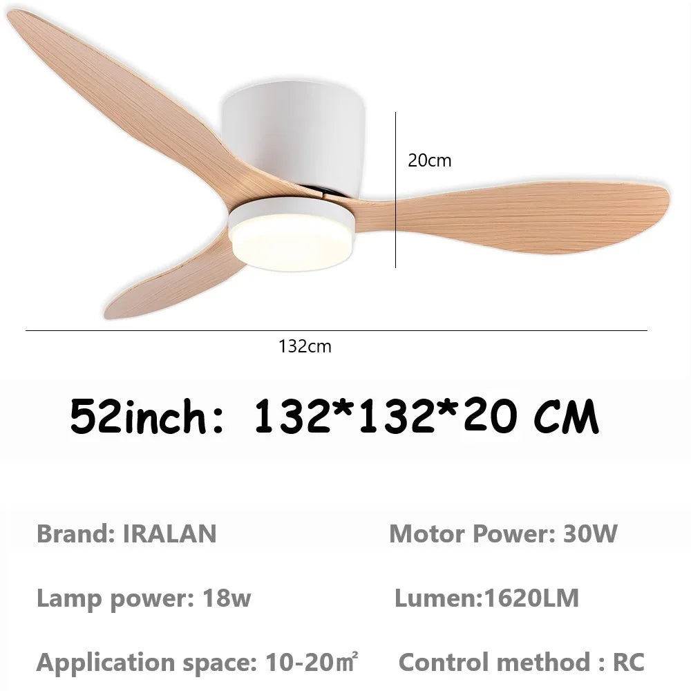 Jelena LED Ceiling Fan Light 6th Gear Wind Speed Living Room Bedroom H