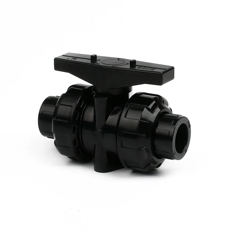 20-63mm Black PVC Pipe Connectors Ball valve Three-way Direct Garden Water Aquarium Fish Tank Drainage Tube Fittings Accessories