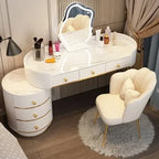 Pink White Vanity Table Women Luxury Nail European Big Stool Study Dressing Table Organizer Mesa De Maquillaje Home Furniture
