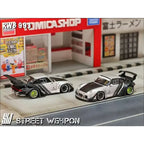 SW 1:64 RWB 993 Matte Silver Cyberpunk Diecast Diorama Car Model Collection Toy