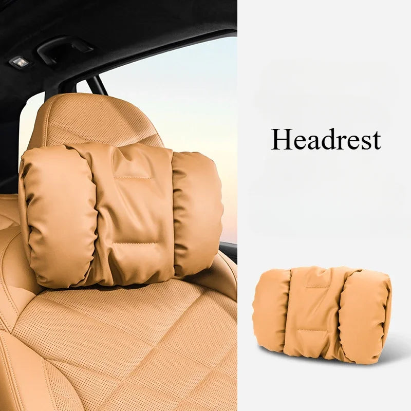 Advanced Sensory Bubble Cotton Car Headrest Anti-Stain Leather Neck Pillow And Waist Cushion Set for Mazda MX5 CX3 CX8 MX-5 CX30