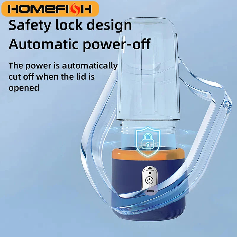 HOMEFISH 2PCS Juice Extractor Juice Cup Portable Rechargeable Small Juice Cup Home and Outdoor Multifunctional Juice Mixing