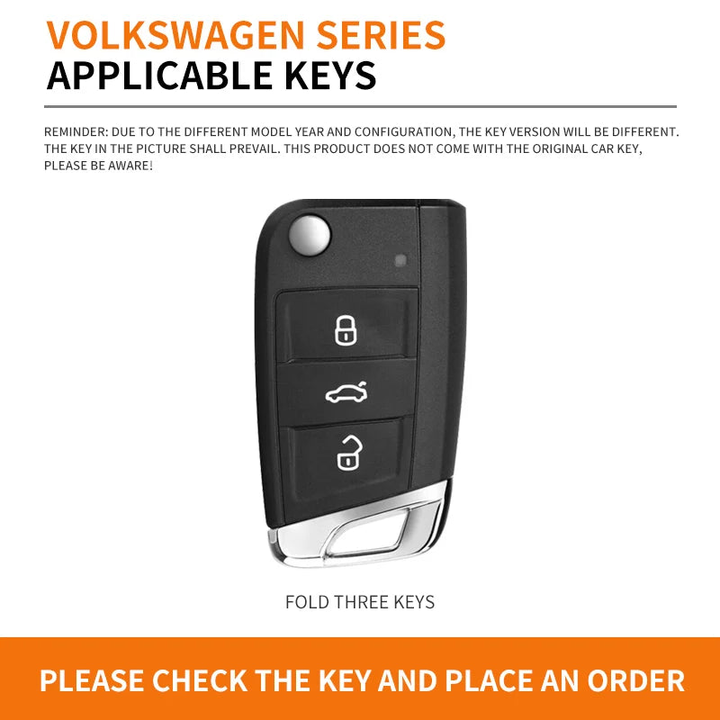 Leather Car Remote Key Case Fob Cover Protector Holder Shell For VW Volkswagen Golf 7 MK7 Tiguan MK2 T-roc T-cross Accessories