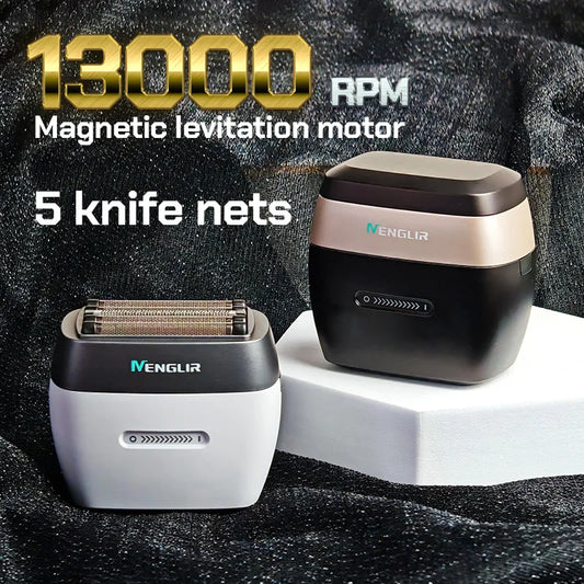 Professional Electric Hair Clipper Hair Trimmer 13000RPM Men's Shaver 5-blade Knife Net 1600mAh Mini Shaver IPX6 Waterproof