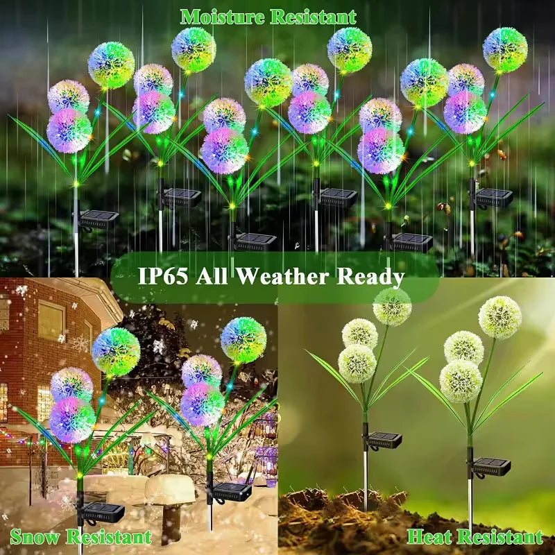 Solar LED Dandelion Lights Outdoor Waterproof LED Lamps dandelions solar garden light Backyard Lawn Landscape Decoration