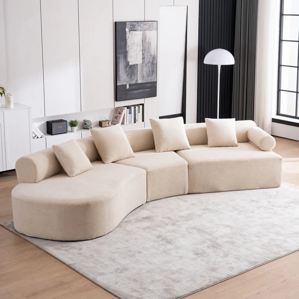 Memory Foam Sofa Set with Chenille Fabric, No Assembly Deep Seat Couch, Modern Living Room/Bedroom/Home Office Furniture