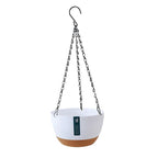 1pcs Nordic Hanging Basket Planter with Chains Thickened Resin Wall-Mounted Flower Pot for Balcony Home Decor