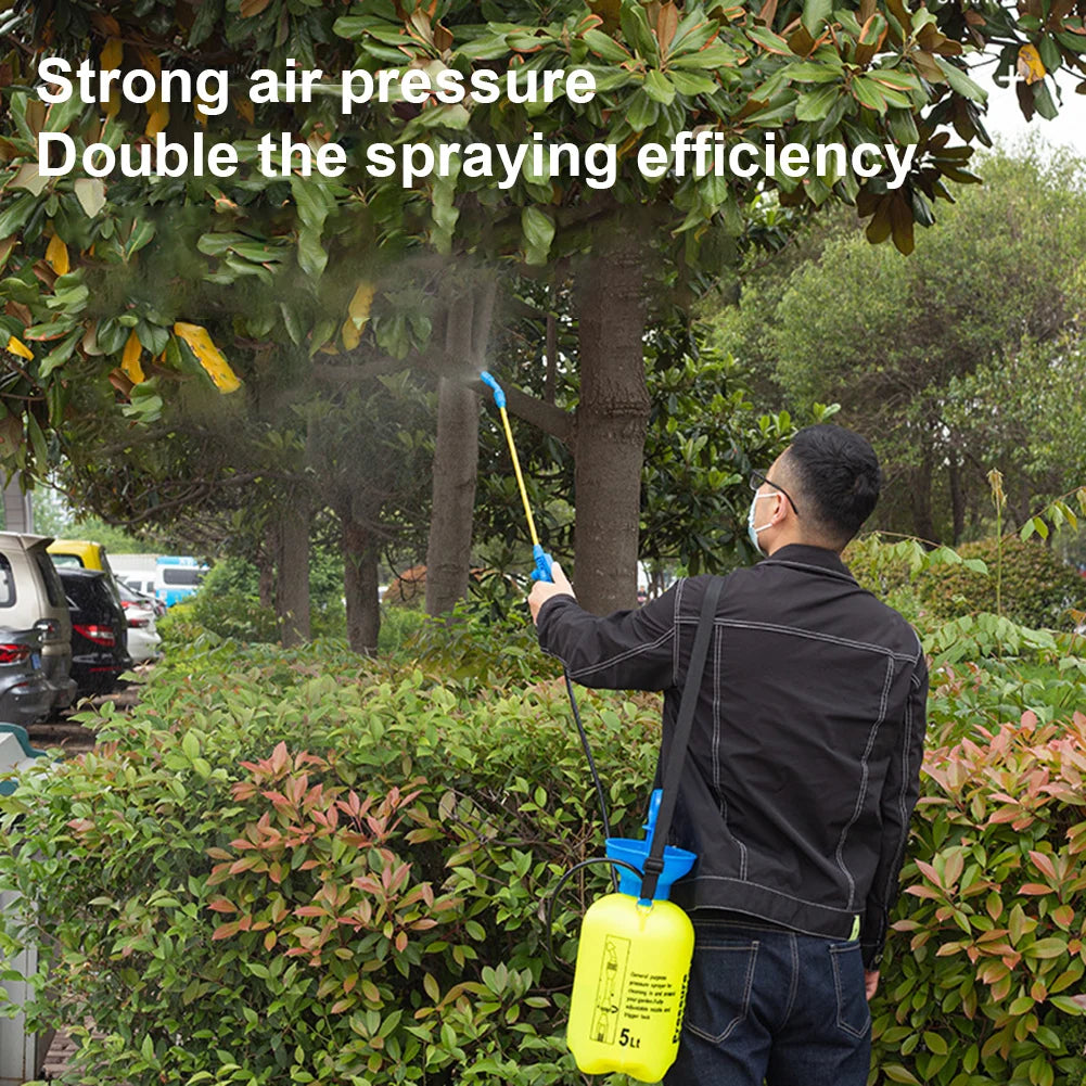 High Pressure Garden Watering Can 2/5L Watering Spray Disinfection Pneumatic Air Pressure Sprayer Adjustable Strap for Lawn Car