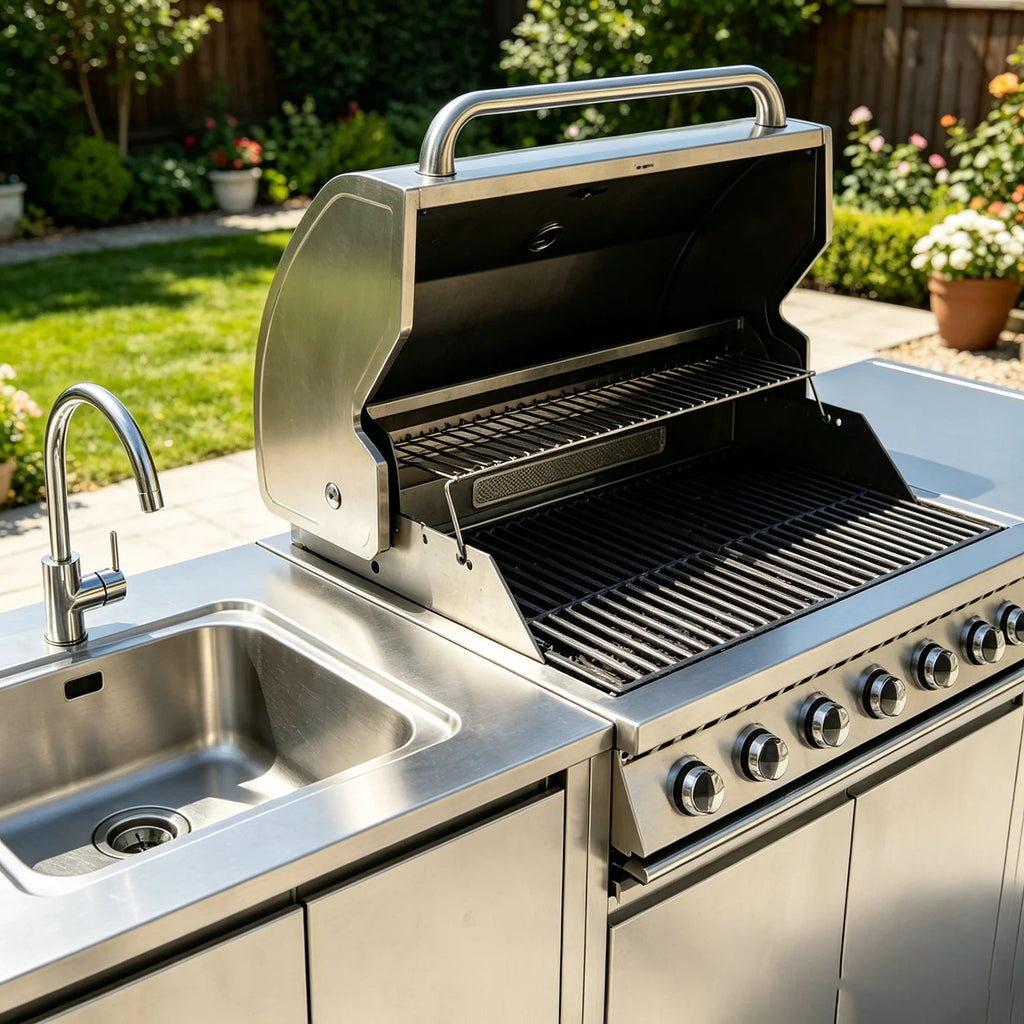 Integrated Sink Cabinets for Garden, Durable Stainless Steel Outdoor Kitchen, Great for Garden, Terrace & Outdoor Application