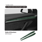 For Tesla Model 3 Y 2020-2023 Made of Alcantara Door Handle Panel Trim Cover Door Sticker Styling Decoration Interior Accessory