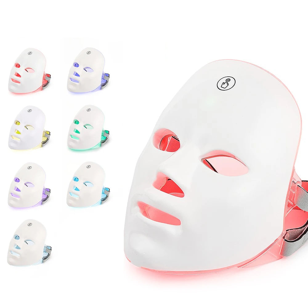 7-Color LED Face & Neck Light Therapy Mask | AlluCanFind