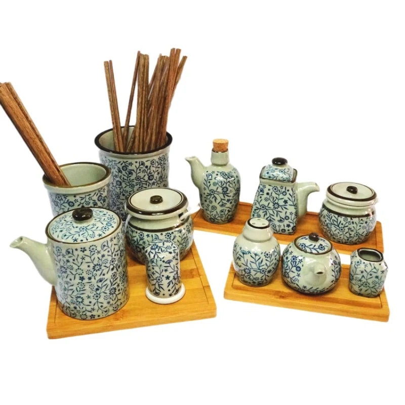 Modern Kitchen Condiment Storage Set Household Chopstick Holder Unique Oil Dispenser Dining Table Organization