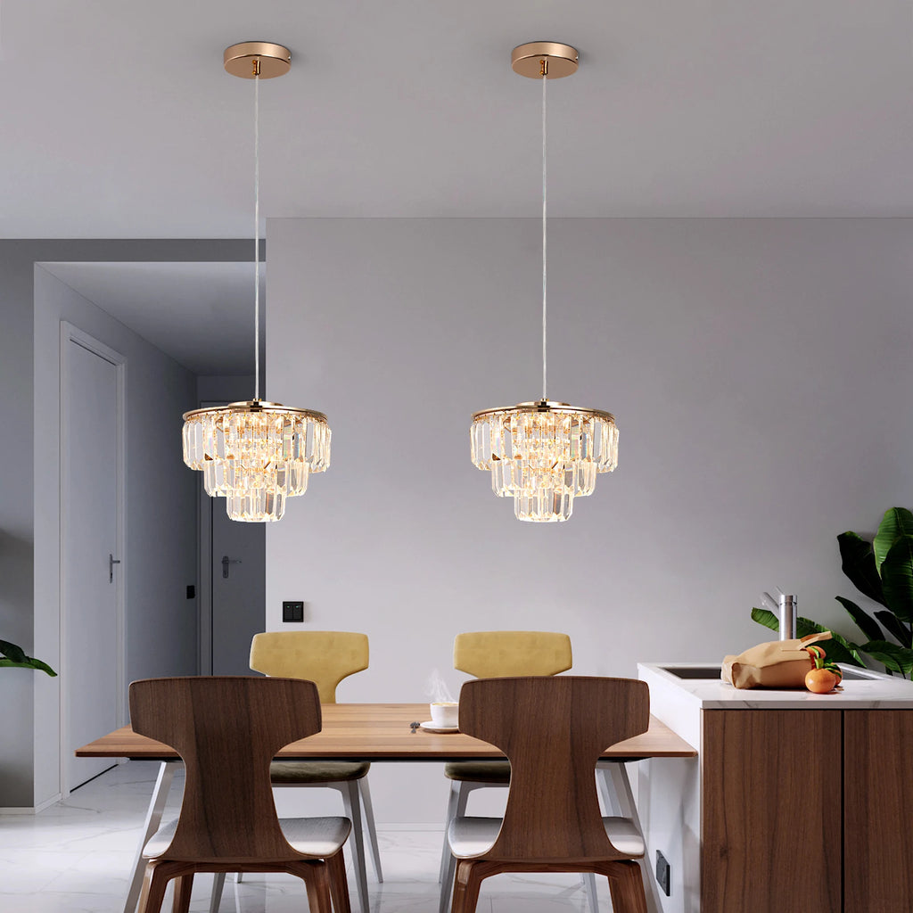 Modern K9 Crystal Led Ceiling Lamp Kitchen Island Pendant Light Deco Hanging Fixture Living Dining Room Aisle Nordic Chandelier