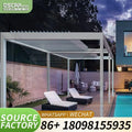Motorized Opening Roof Waterproof Aluminum Carport Bioclimatic Garden Pergola with Automatic Function and Weather Resistant Desi