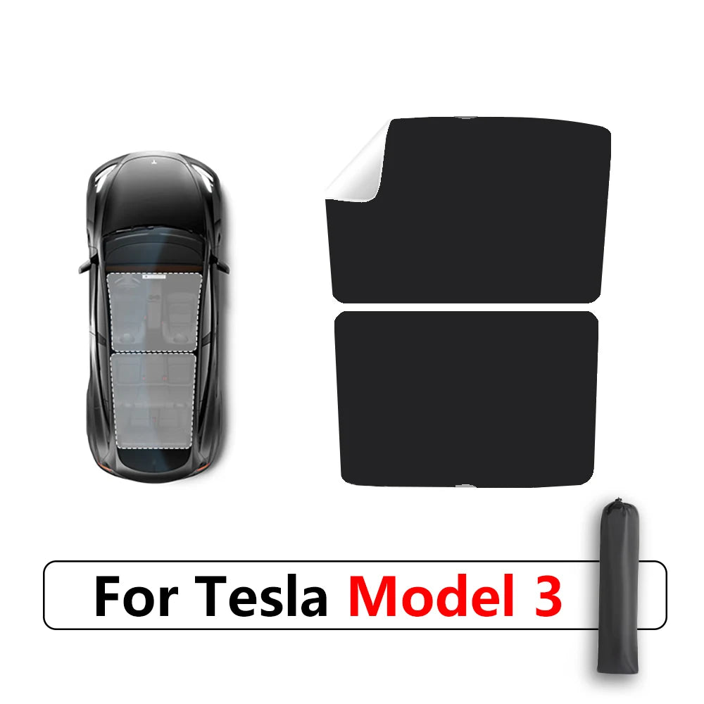 PVC Silica Gel Electrostatic Sorption Sunshade Sunroof Front Rear Glass Cooling Covers for Tesla Model Y Model 3 Highland 2024