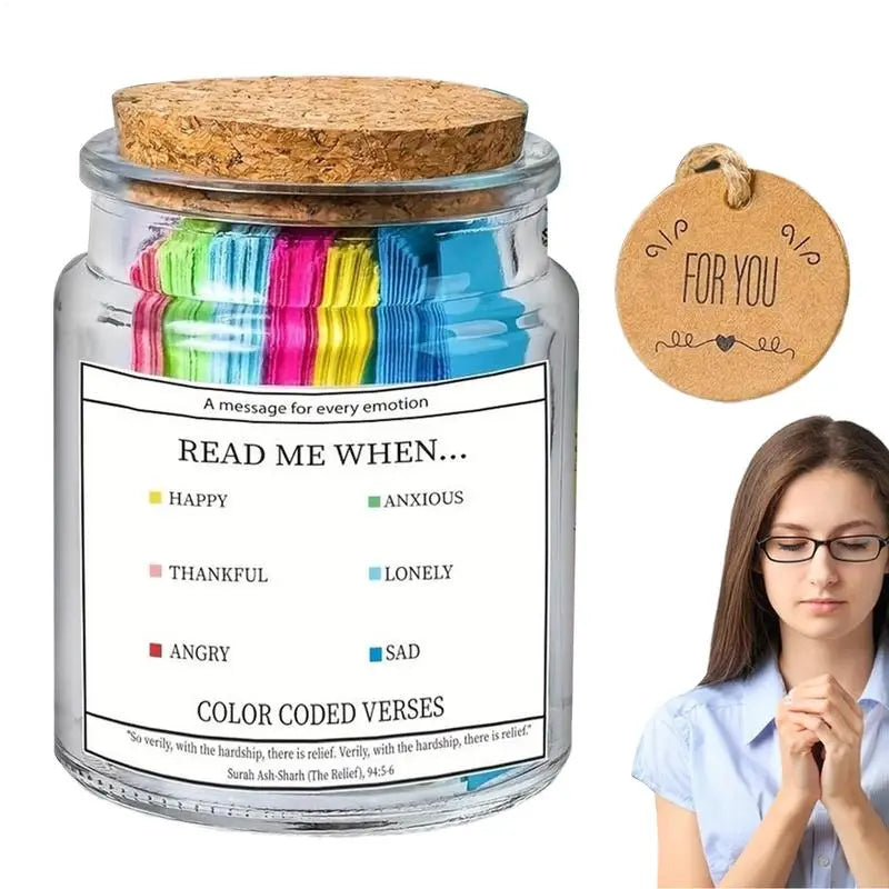 2025 Quran Verse Jar Expresses Emotions And Feelings Glass Prayer Jar With Colored Quran Verses Muslim Prayer Jar Gifts Box